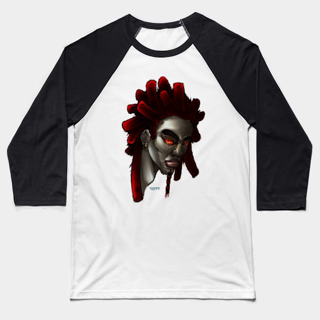 Blood King Portrait Baseball T-Shirt by UBiv Art Gallery